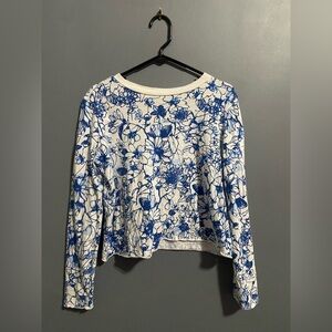 Maeve Blue Floral Long Sleeve Top